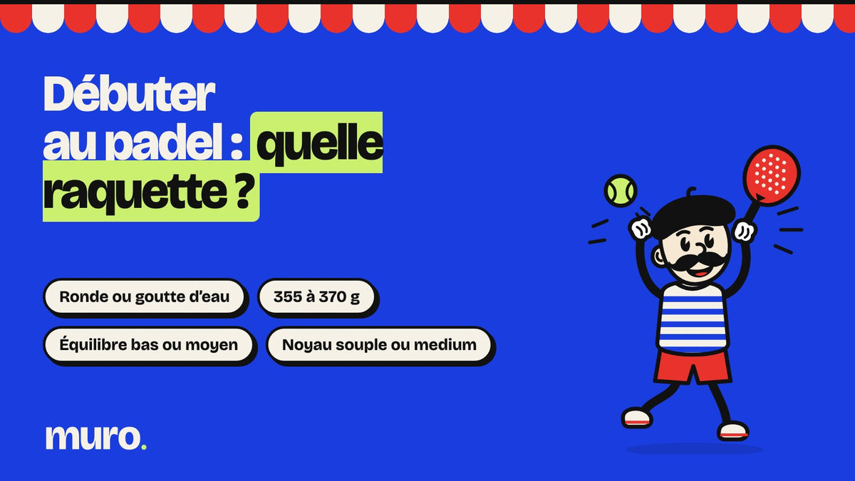 Marcel, la mascotte MURO, et les critères pour choisir une raquette de padel quand on débute